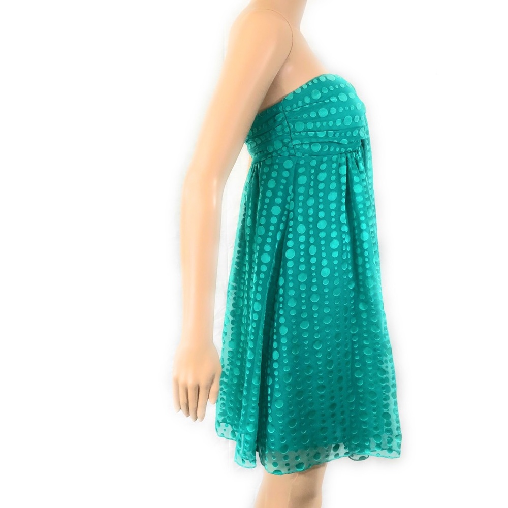 Express Dress Sz 4 Green Strapless Empire Waist - Picture 7 of 8